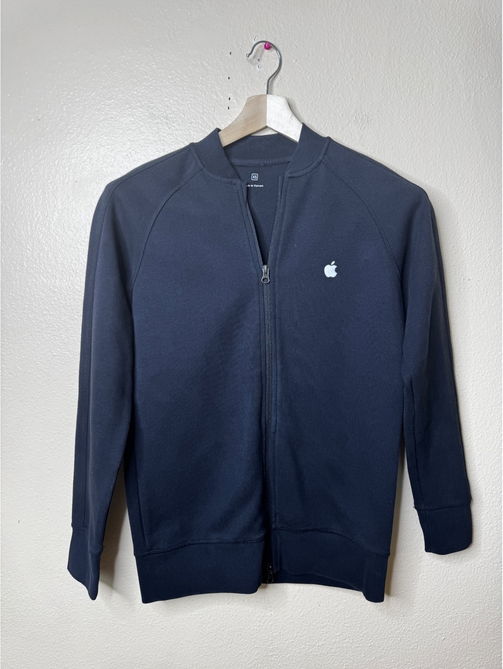 Apple Employee Full Zip Sweatshirt Jacket XS Black Logo Cotton Uniform Tech